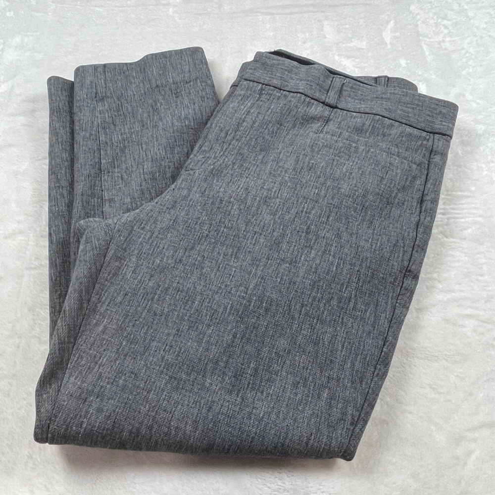 Banana Republic Sloan Slim Fit Pants Womens 14 Gray Heathered Mid Rise Trousers